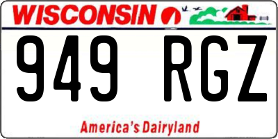 WI license plate 949RGZ