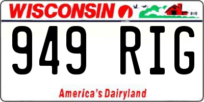 WI license plate 949RIG