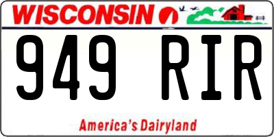 WI license plate 949RIR