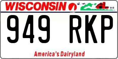 WI license plate 949RKP