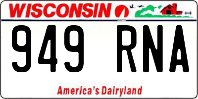 WI license plate 949RNA
