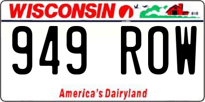 WI license plate 949ROW