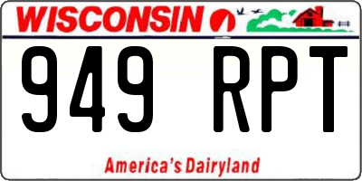 WI license plate 949RPT
