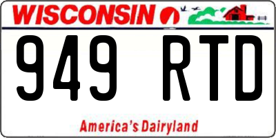 WI license plate 949RTD