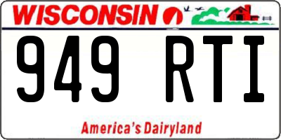 WI license plate 949RTI