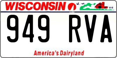 WI license plate 949RVA