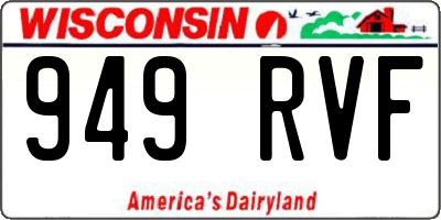 WI license plate 949RVF