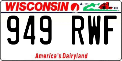 WI license plate 949RWF