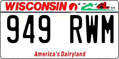 WI license plate 949RWM