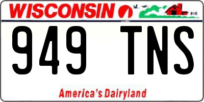 WI license plate 949TNS