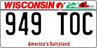 WI license plate 949TOC