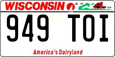 WI license plate 949TOI
