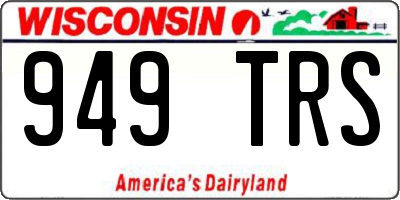 WI license plate 949TRS