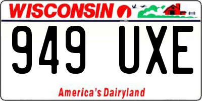 WI license plate 949UXE