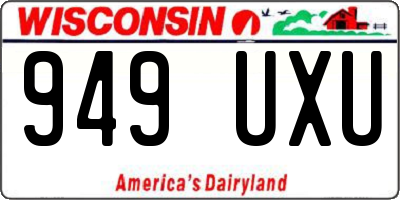 WI license plate 949UXU