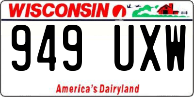 WI license plate 949UXW