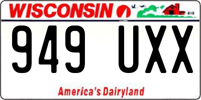 WI license plate 949UXX