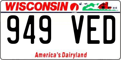 WI license plate 949VED