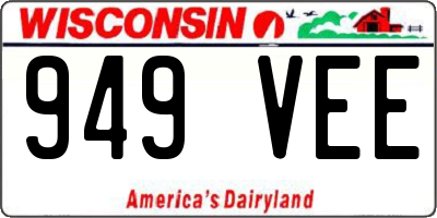 WI license plate 949VEE