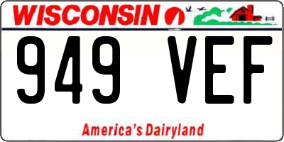 WI license plate 949VEF