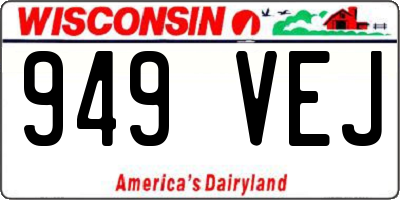 WI license plate 949VEJ