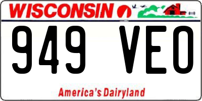 WI license plate 949VEO