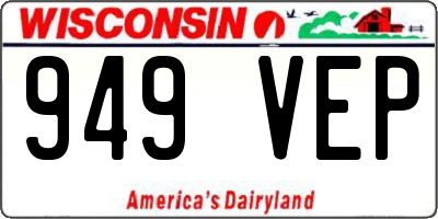 WI license plate 949VEP