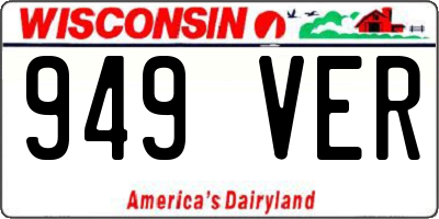 WI license plate 949VER