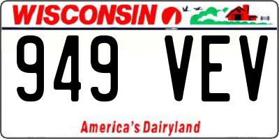WI license plate 949VEV