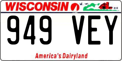WI license plate 949VEY