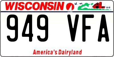 WI license plate 949VFA