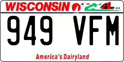 WI license plate 949VFM