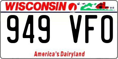 WI license plate 949VFO