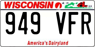 WI license plate 949VFR