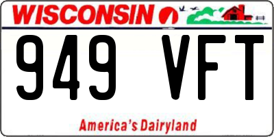 WI license plate 949VFT