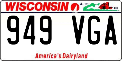 WI license plate 949VGA