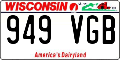 WI license plate 949VGB