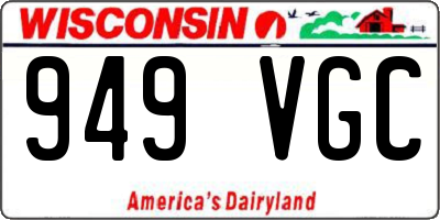 WI license plate 949VGC