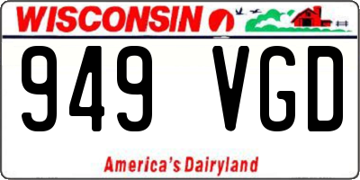 WI license plate 949VGD