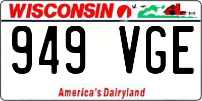 WI license plate 949VGE