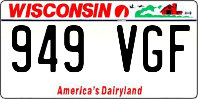 WI license plate 949VGF