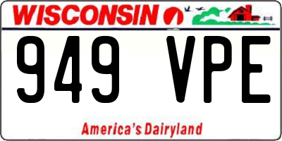 WI license plate 949VPE