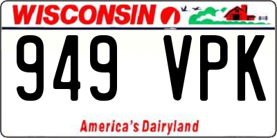 WI license plate 949VPK