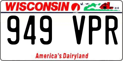 WI license plate 949VPR