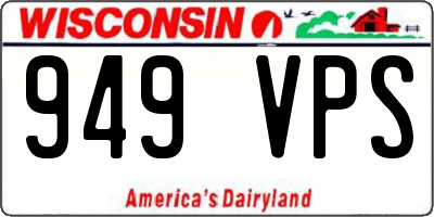 WI license plate 949VPS