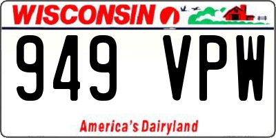 WI license plate 949VPW