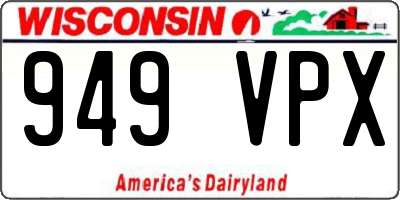 WI license plate 949VPX