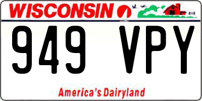WI license plate 949VPY