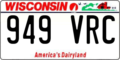 WI license plate 949VRC