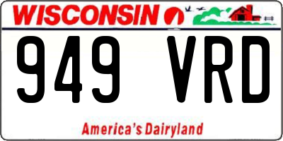 WI license plate 949VRD